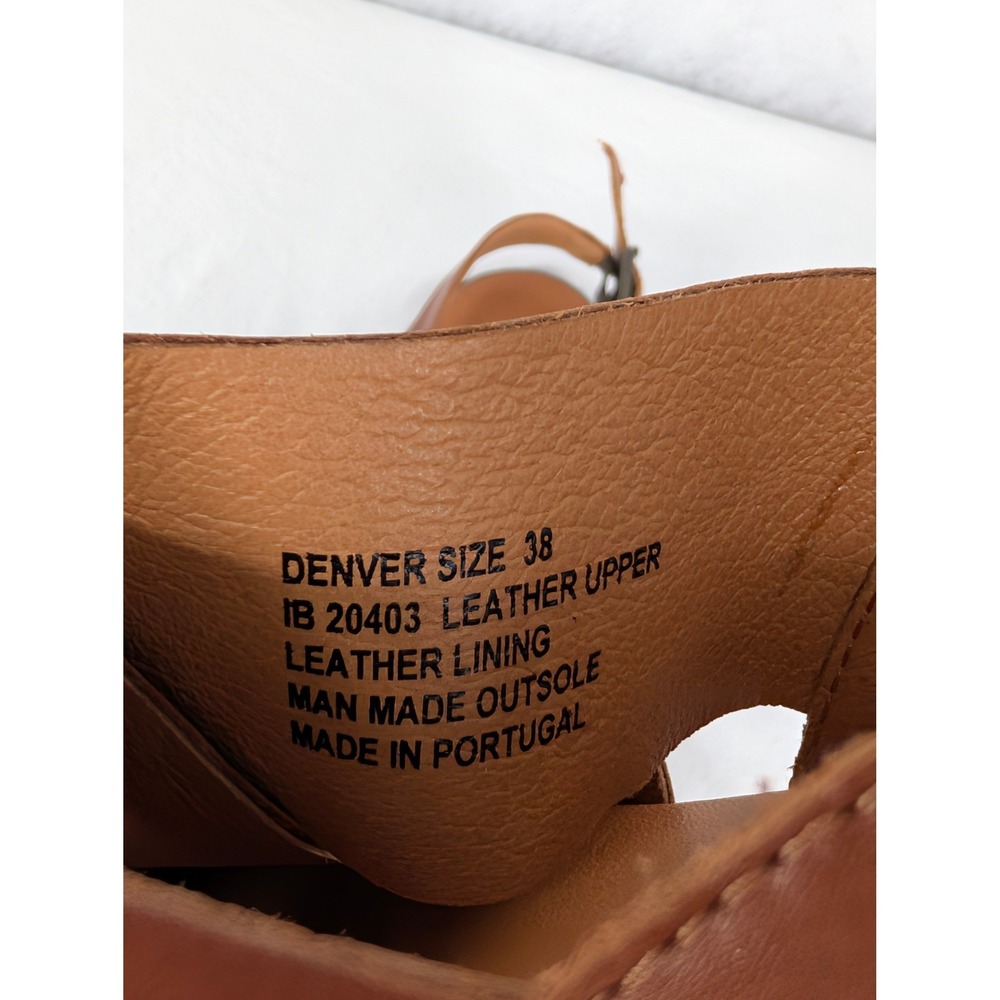 Miz Mooz Denver Brown Leather Slingback Flat Sandals Womens 38 Made in Portugal - Picture 10 of 10